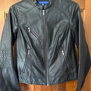 Apt. 9 Black Faux Leather Moto Jacket